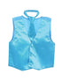 Tip Top Kids Little Boys Turquoise Three Button Satin Vest Tie 2 Pc Set 2-6 - SophiasStyle.com